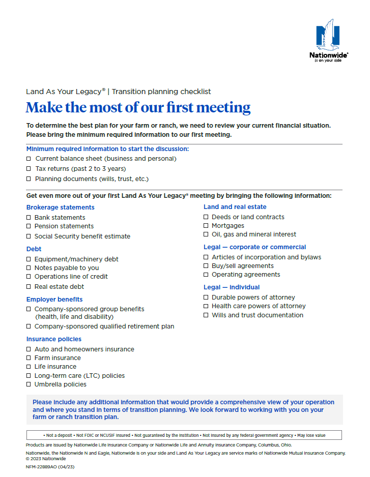 Farmers & Ranchers Estate Planning Checklist